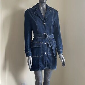 Anthropology Pilcro Indigo Denim Belted Dress